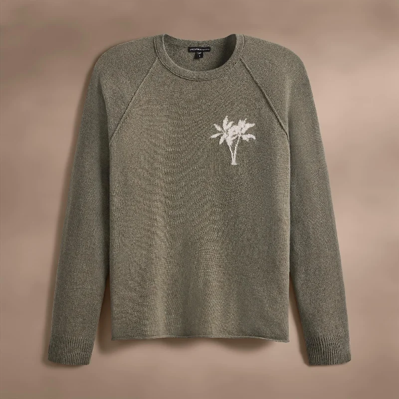 Recycled Cashmere Palm Crew- Ammo