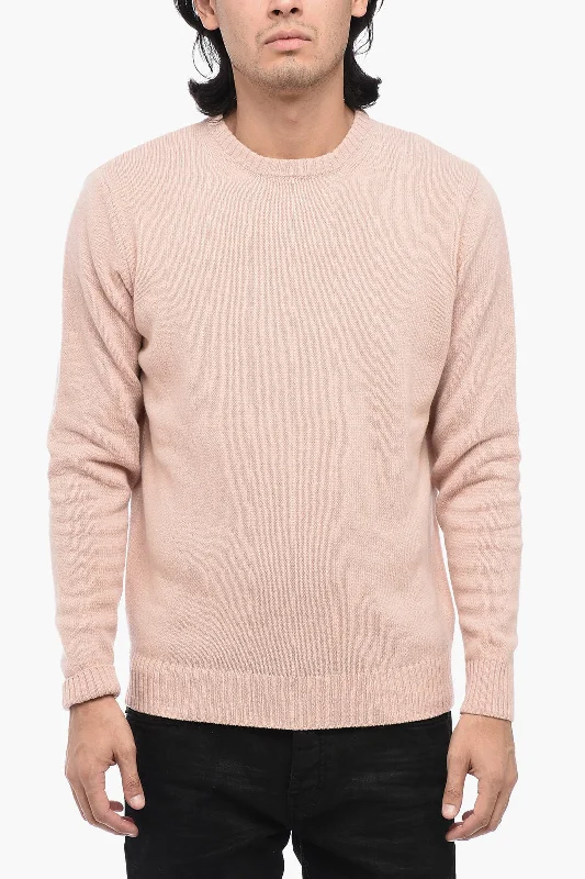 Rifo' SUGAR Solid Color Wool and Cashmere Crew-neck Sweater