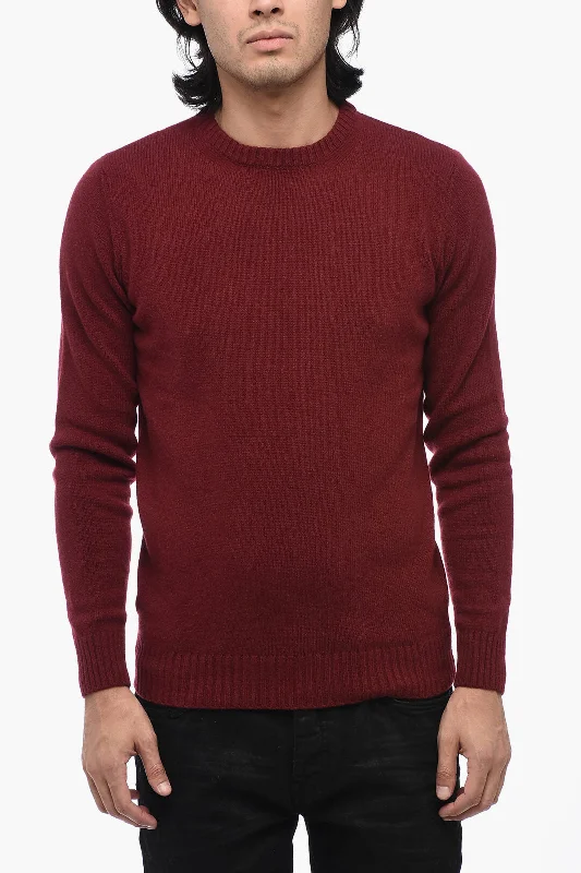 Rifo' SUGAR Solid Color Wool and Cashmere Crew-neck Sweater