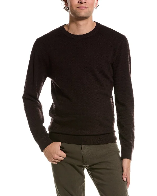 Slate & Stone Popcorn Stitch Wool Crewneck Sweater