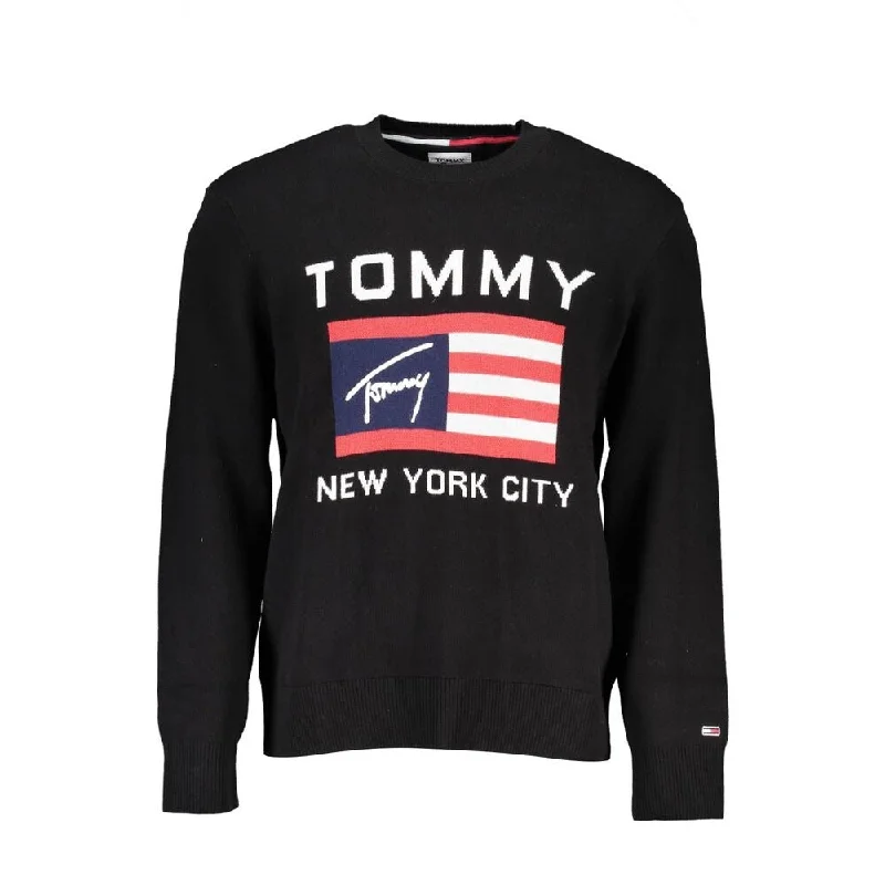 Tommy Hilfiger Black Cotton Men Men's Sweater