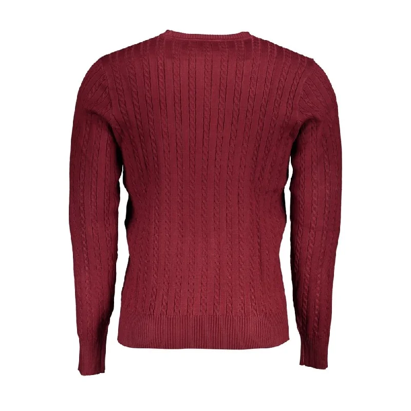 U.S. Grand Polo Chic Pink Embroidered Crew Neck Men's Sweater