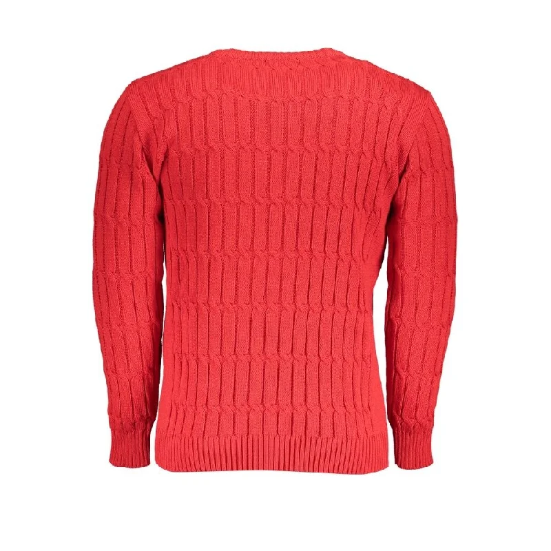 U.S. Grand Polo Grand Polo Pink Twisted Crew Neck Men's Sweater