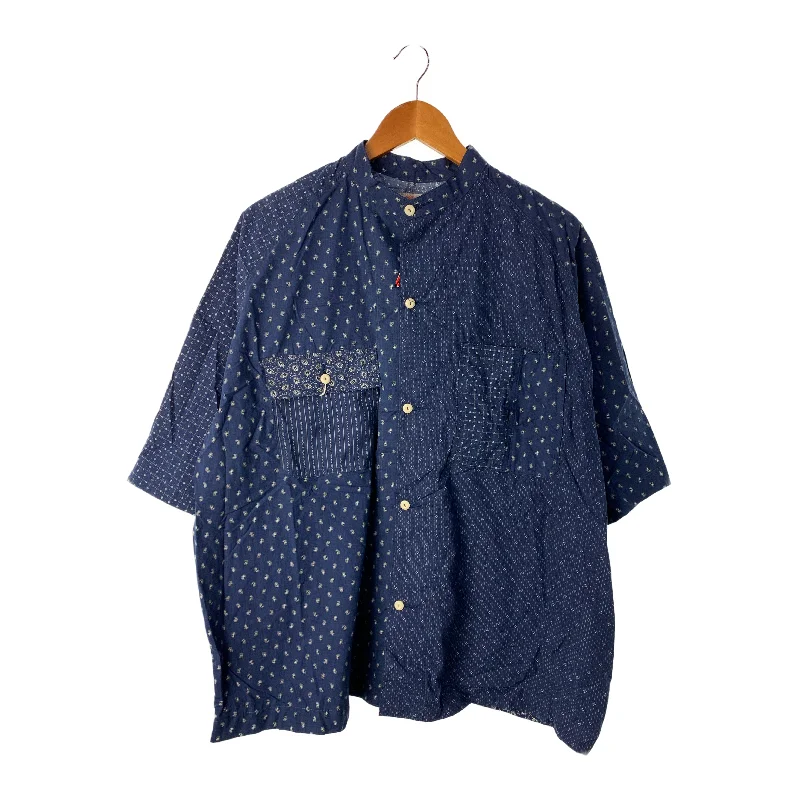 FUNSET OF ART/SS Shirt/M/Navy/Cotton/All Over Print/2023FASH-180