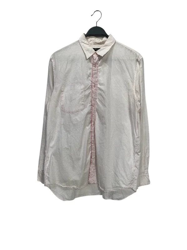 COMME des GARCONS/LS Shirt/Cotton/WHT/HAS PINK WHERE BUTTON ARE