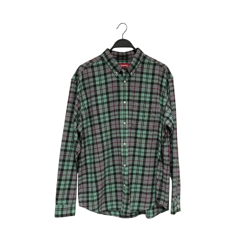 Supreme/Flannel Shirt/L/Cotton/BLU/Plaid/