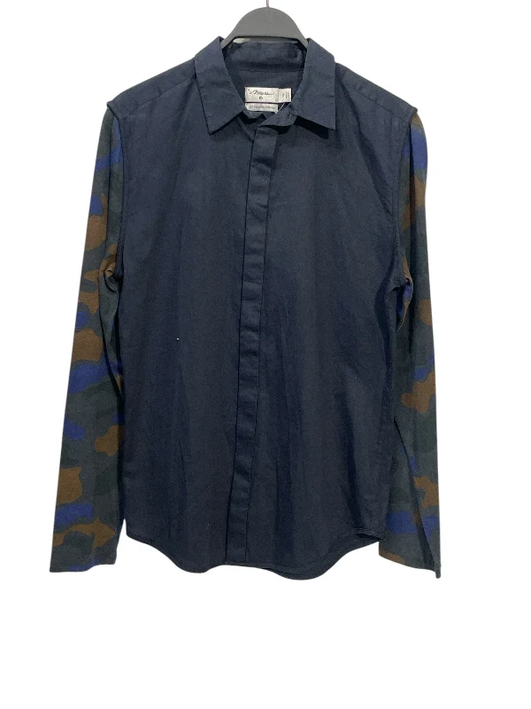 3.1 phillip lim/LS Shirt/S/Cotton/NVY/Camouflage/Camo Button LS