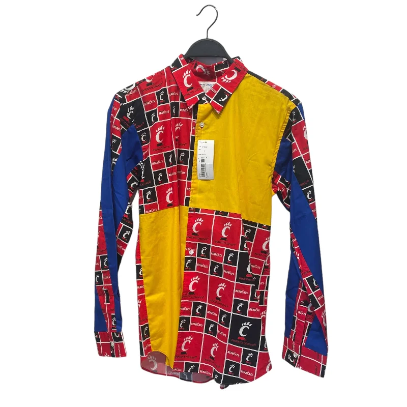 COMME des GARCONS SHIRT BOYS/LS Shirt/L/Cotton/RED/All Over Print/YELLOW SQUARES