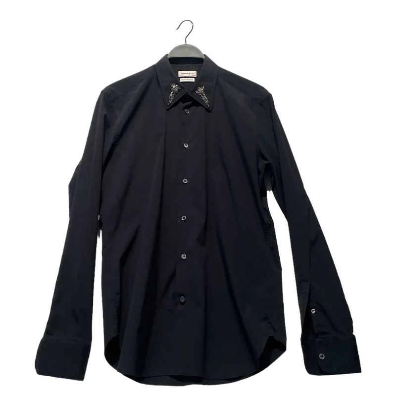 Alexander McQueen/LS Shirt/16/Cotton/BLK/SWAVORSKI