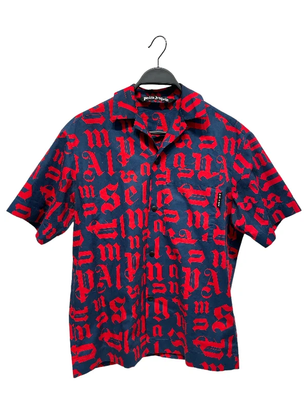 Palm Angels/SS Shirt/42/Cotton/BLU/All Over Print/Bowling Shirt