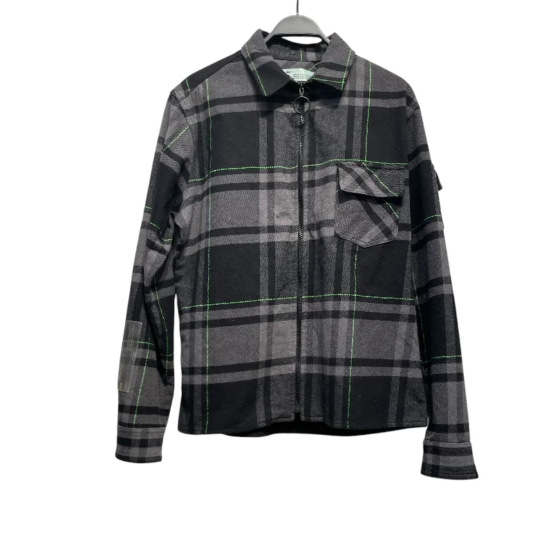 OFF-WHITE/Flannel Shirt/L/Cotton/MLT/IMPRESSIONISM/GRAY/GREEN