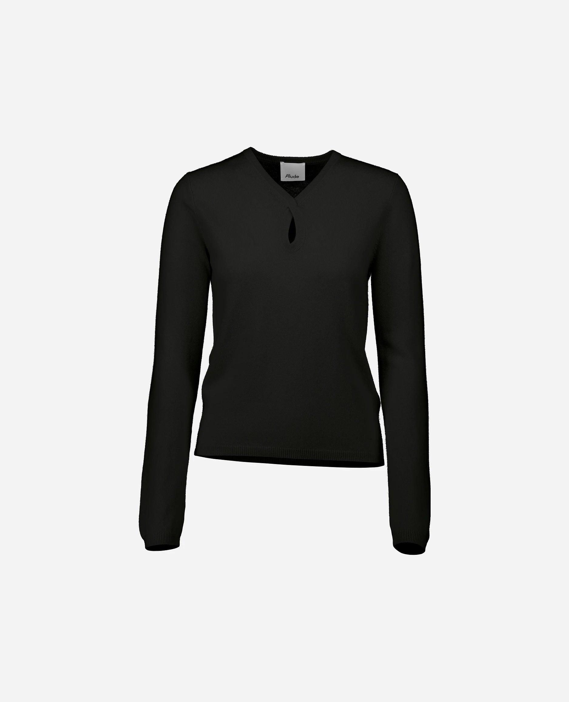 Woll-Mischung Pullover in Schwarz - Gerade Passform