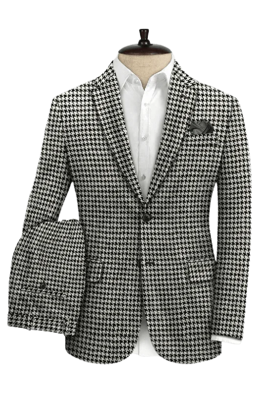 Black & White Houndstooth Tweed Suit