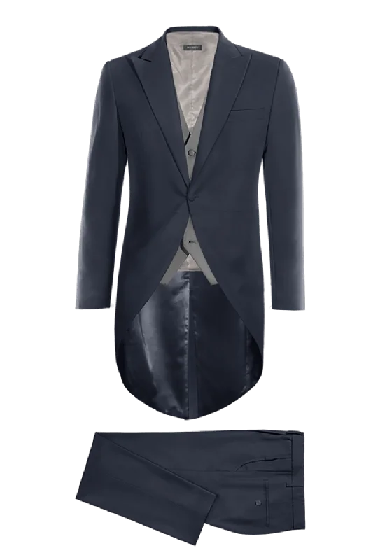 Blue Peak Lapel Morning Dress 2-Piece Suit