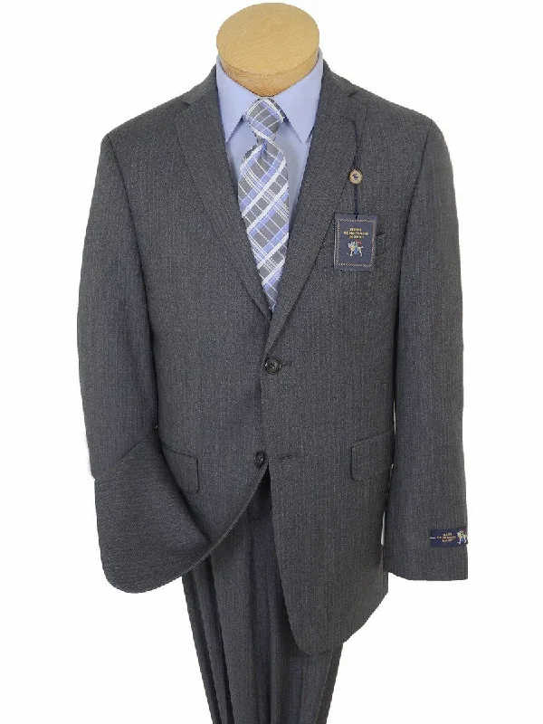 Hart Schaffner Marx 17759 100% Tropical Worsted Wool Boy's Suit - Tonal Herringbone - Gray