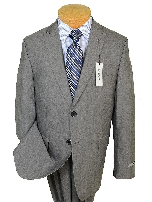 DKNY 19074 100% Wool Boy's Suit - Sharkskin - Gray