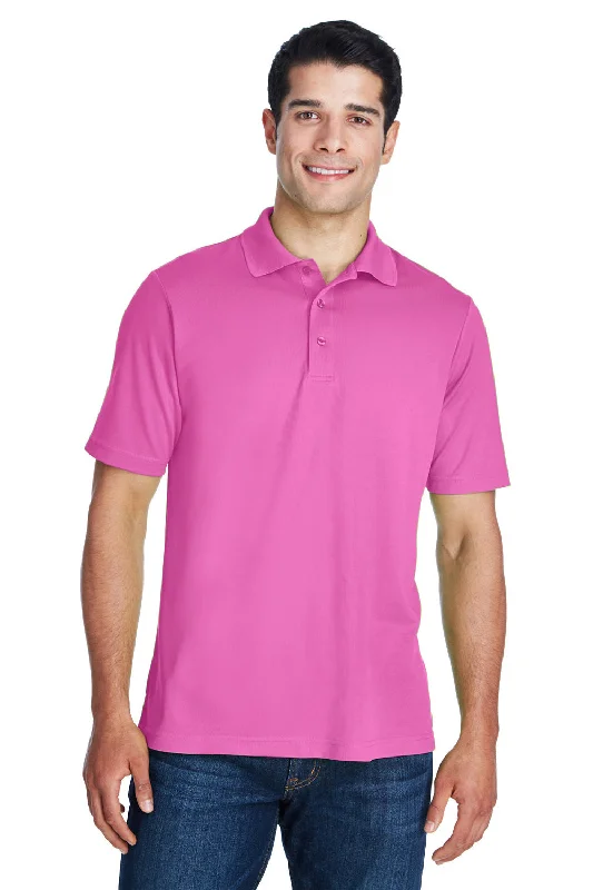 Core 365 Mens Origin Performance Moisture Wicking Short Sleeve Polo Shirt - Charity Pink