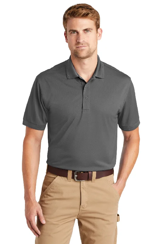 CornerStone Mens Industrial Moisture Wicking Short Sleeve Polo Shirt - Charcoal Grey