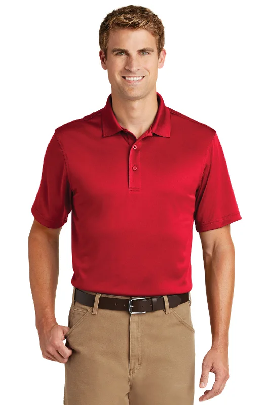 CornerStone Mens Select Moisture Wicking Short Sleeve Polo Shirt - Red