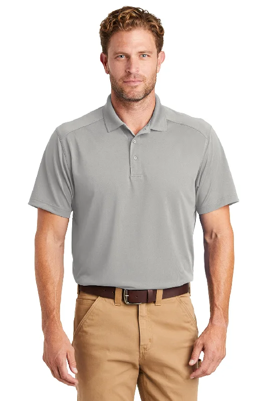 CornerStone Mens Select Moisture Wicking Short Sleeve Polo Shirt - Light Grey