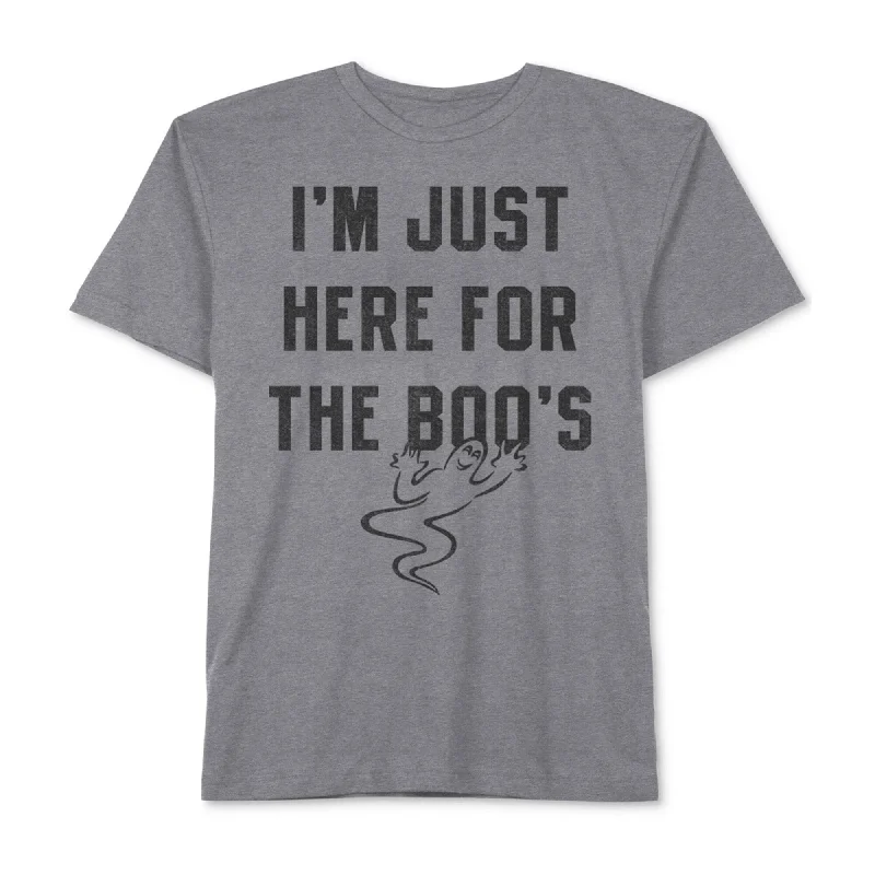 Delta Apparel Mens Here For The Boo's Graphic T-Shirt, Grey, Small