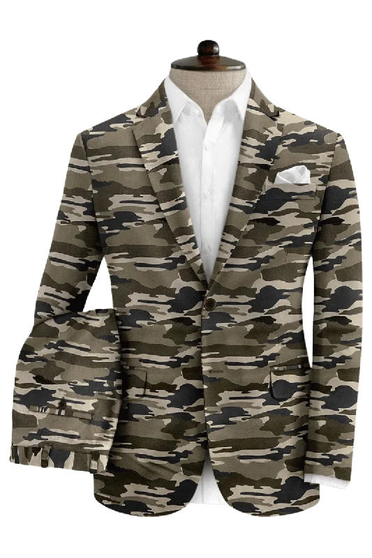 Green Stretch Camo Suit