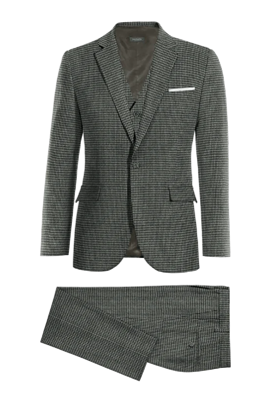 Grey Houndstooth Tweed 3-Piece Suit