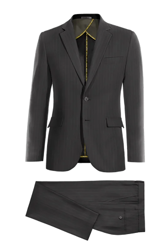 Grey Pinstripe Flannel Suit