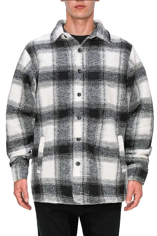 Men's Essential Felted Plaid Overshirts