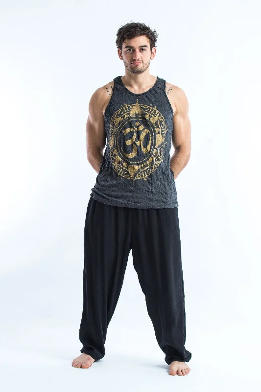 Mens Infinitee Om Tank Top in Gold on Black