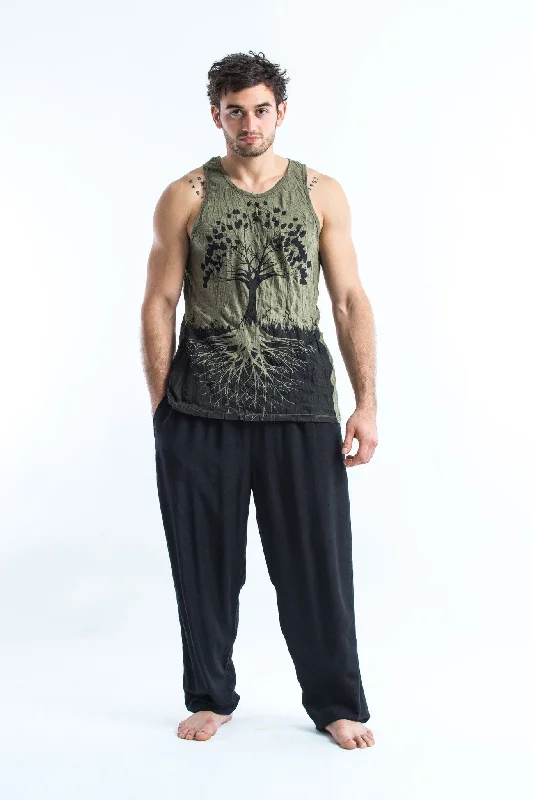 Mens Tree of Life Tank Top in Green