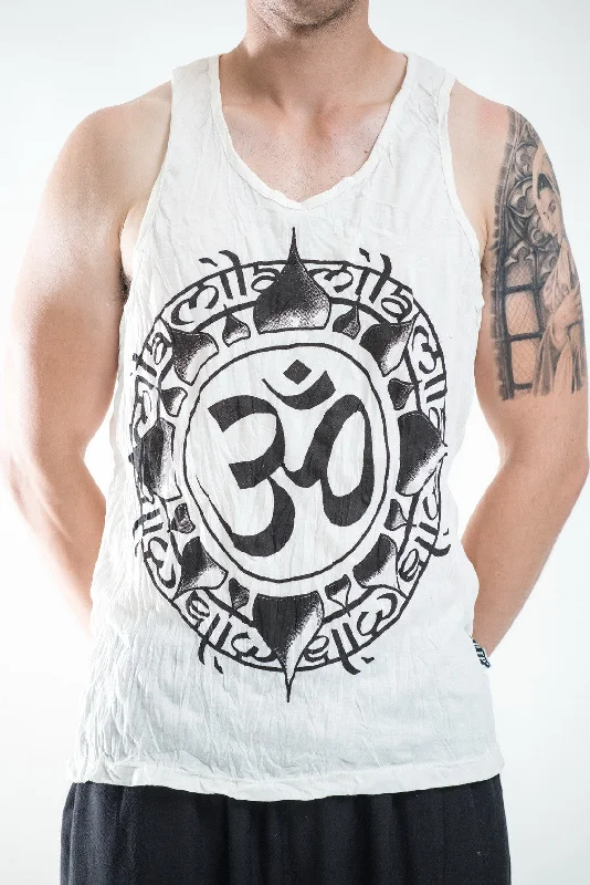 Mens Infinitee Om Tank Top in White