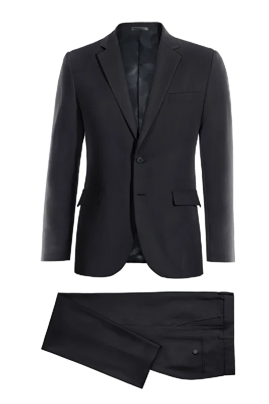 Navy Blue Slim Fit Pinstripe 2 Piece 2 Button Suit