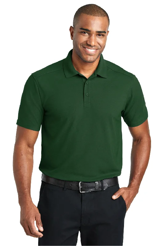 Port Authority Mens EZPerformance Moisture Wicking Short Sleeve Polo Shirt - Deep Forest Green