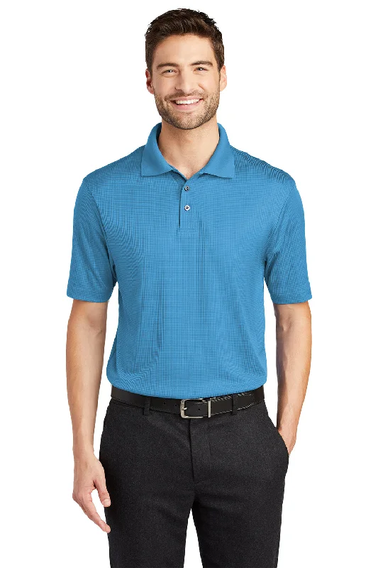 Port Authority Mens Performance Moisture Wicking Short Sleeve Polo Shirt - Ocean Blue