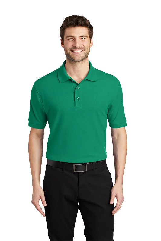 Port Authority Mens Silk Touch Wrinkle Resistant Short Sleeve Polo Shirt - Kelly Green