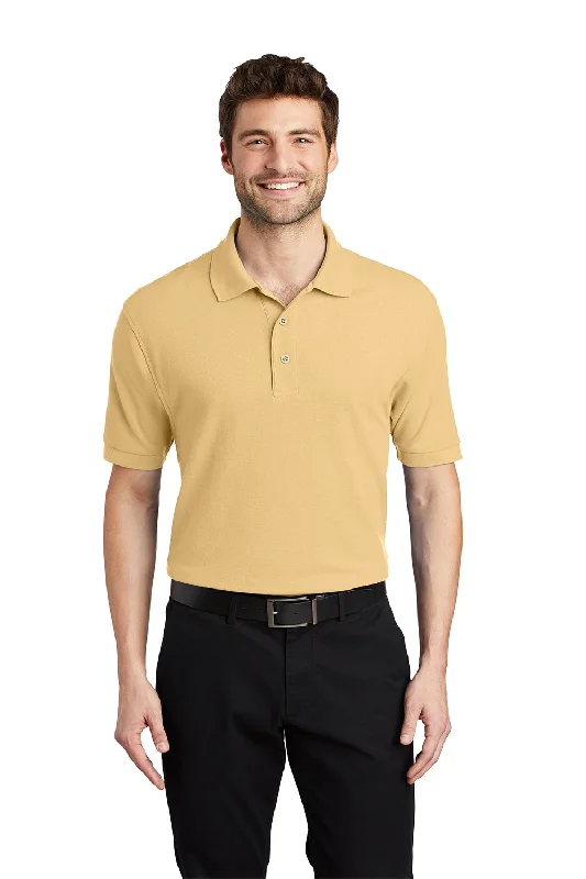 Port Authority Mens Silk Touch Wrinkle Resistant Short Sleeve Polo Shirt - Banana Yellow