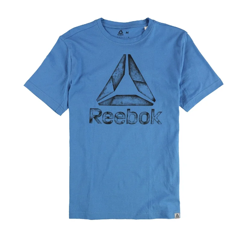 Reebok Mens Glitch Loss Graphic T-Shirt, Blue, Medium