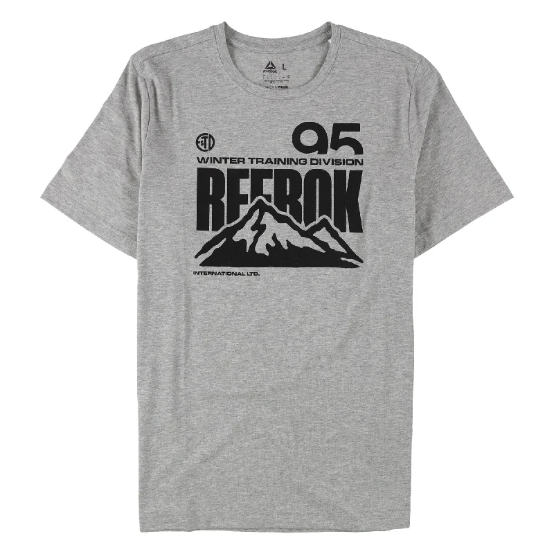 Reebok Mens Winter Training Division Graphic T-Shirt, Grey, Large