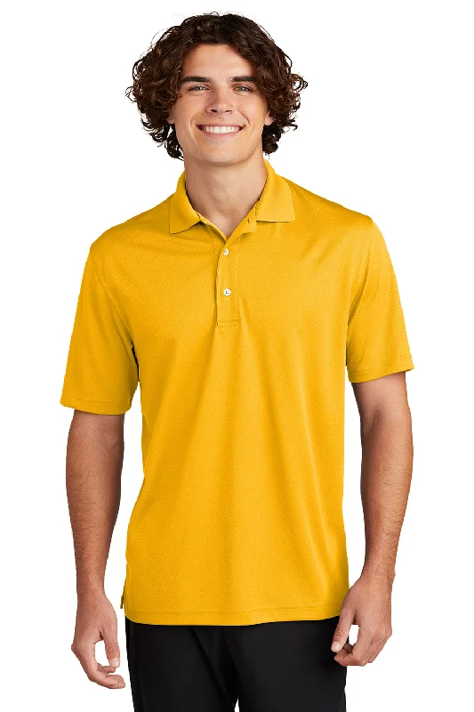 Sport-Tek Mens Dri-Mesh Moisture Wicking Short Sleeve Polo Shirt - Gold