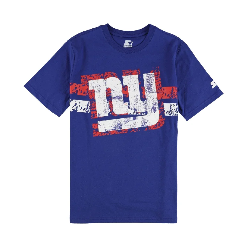 STARTER Mens New York Giants Graphic T-Shirt, Blue, Large