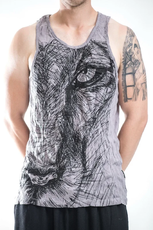 Mens Lions Eye Tank Top in Gray