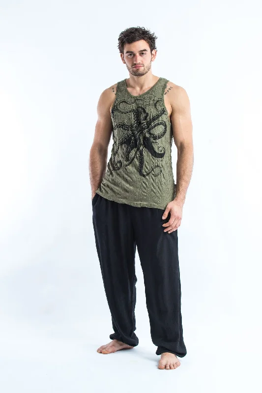 Mens Octopus Tank Top in Green