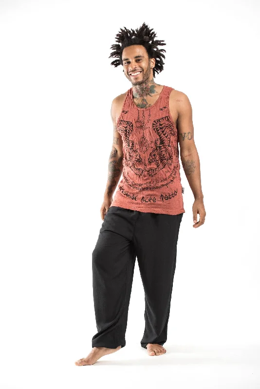 Mens Thai Tattoo Tank Top in Brick