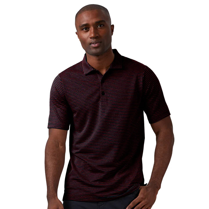 Antigua: Men's Essentials Polo - 527 Black Heather/Dark Red Esteem 104576